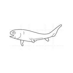 Vyřezávací šablona - dino - ryba 