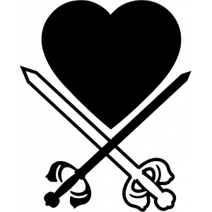 Vyřezávací šablona - srdce a meče 2