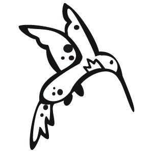 Vyřezávací šablona - Kolibřík 
