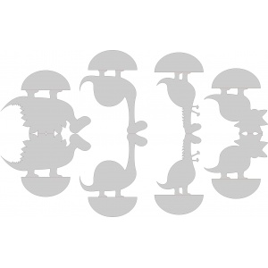 Vyřezávací šablona - Dino hra - figurky