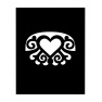 Vyřezávací šablona - Jmenovka srdce ornament