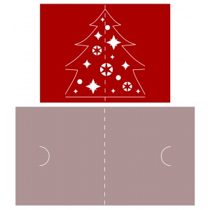 Vyřezávací šablona - Vánoční přání stromek 2