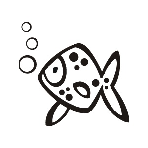 Vyřezávací šablona - Ryba a bubliny