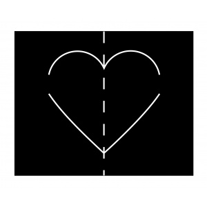 Vyřezávací šablona - Jmenovka srdce