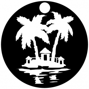 Vyřezávací šablona - Palmy a ostrov